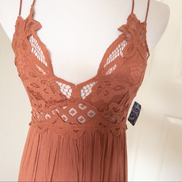SOLD NWT FREE PEOPLE FP ONE ADELLA MAXI SLIP DRESS | COPPER | SMALL - Picture 5 of 8